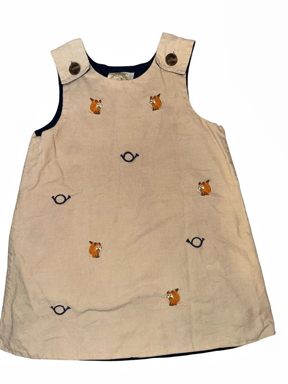 The Beaufort Bonnet Company Animal Print Corduroy Dress Size 4T Like New